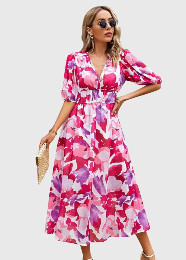 Bellina | Floral Empire Waist Midi Dress