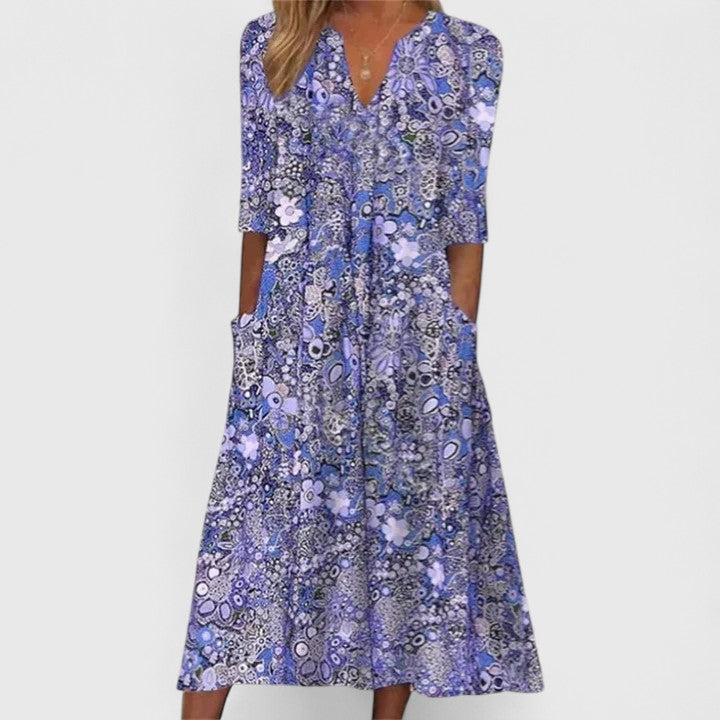 Susanna | Floral Print Midi Dress with Pockets