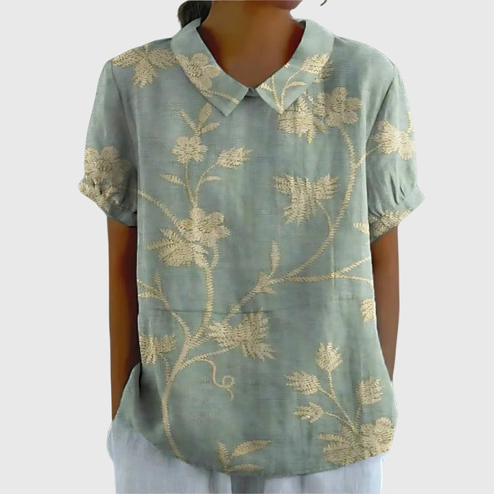Morag | Floral Print Blouse with Collar