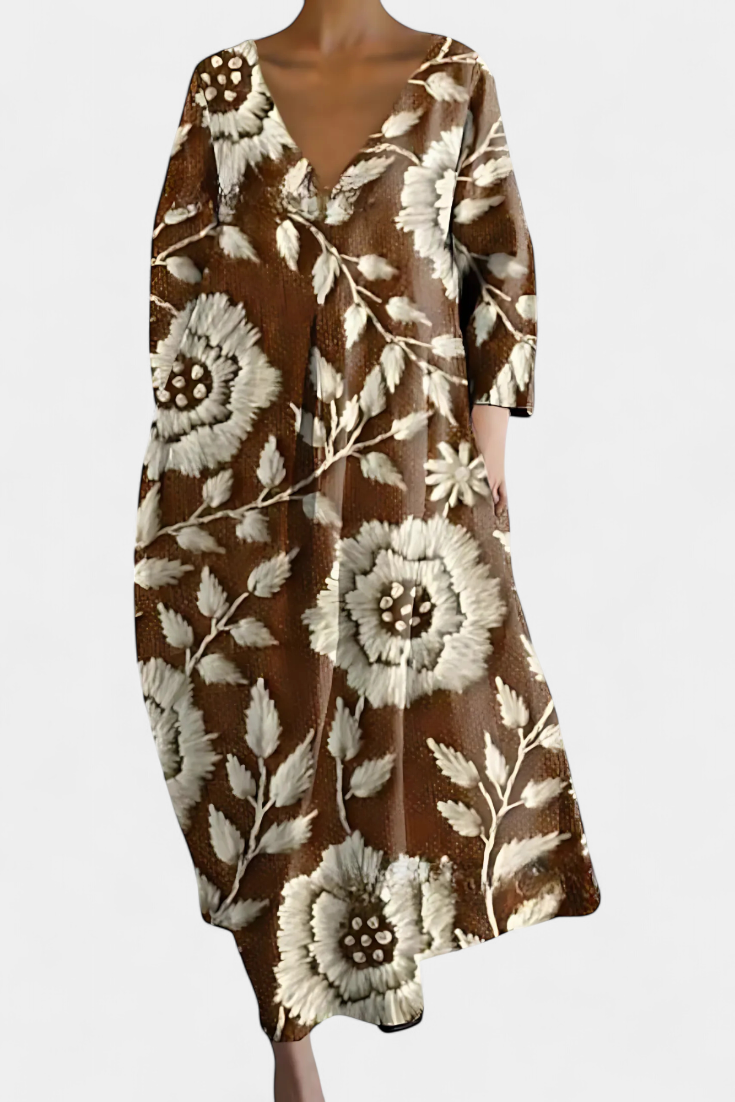 Annina | Comfortable V-Neck Midi Dress