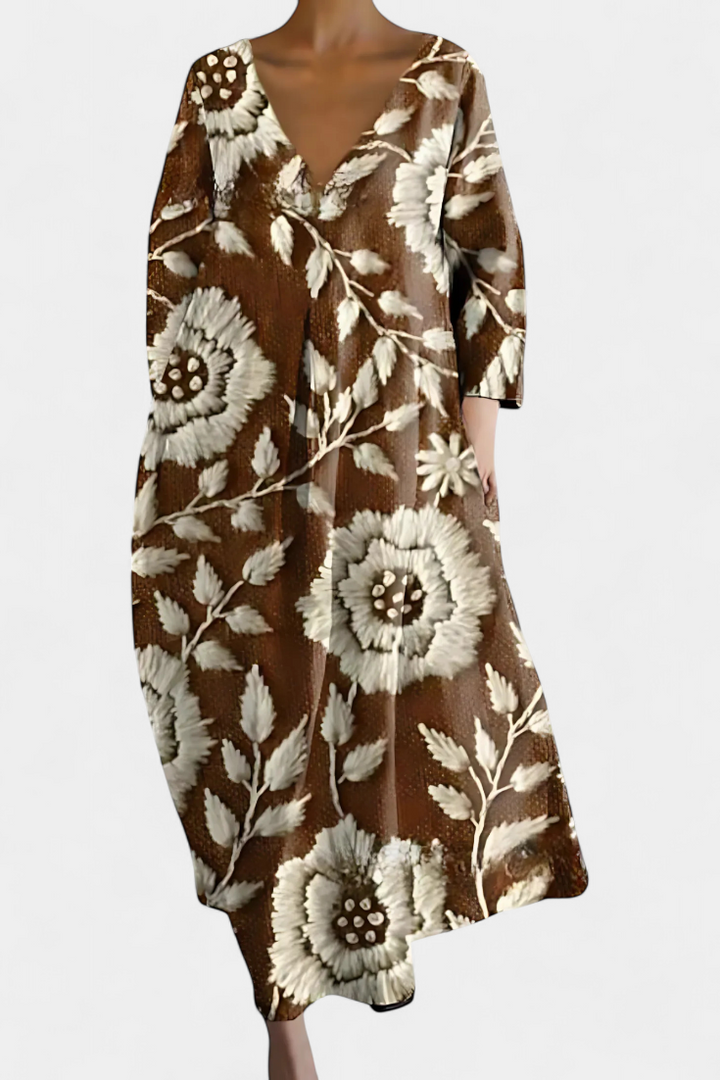 Annina | Comfortable V-Neck Midi Dress