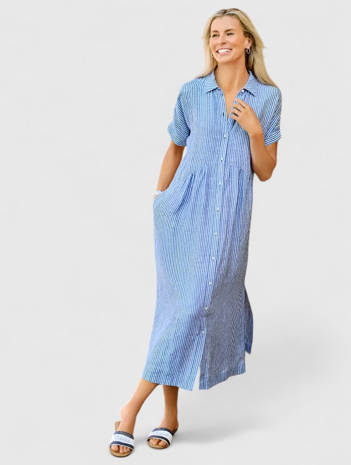 Romy | Striped Shirt Dress with Pockets