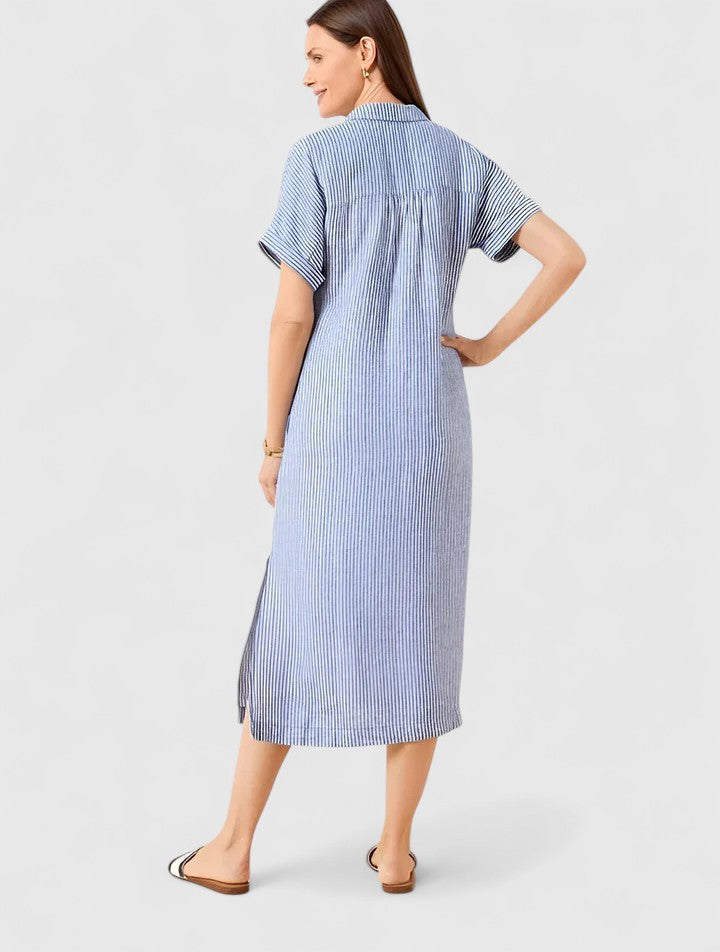 Romy | Striped Shirt Dress with Pockets