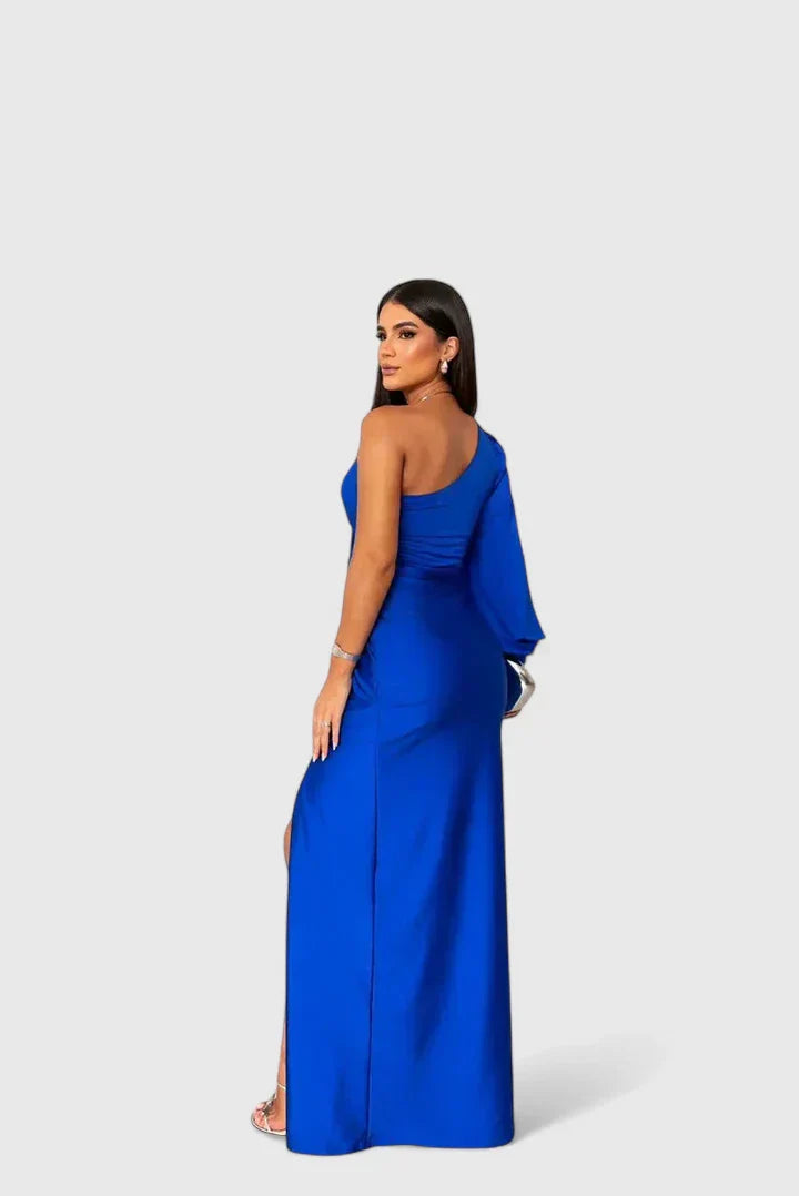 Ottoline | One-Shoulder Satin Maxi Dress with Slit