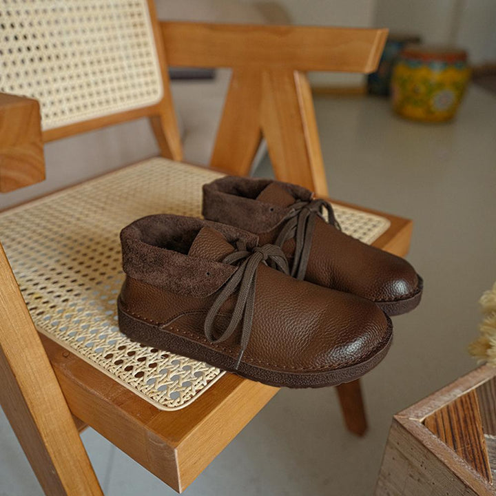 Ilana | Brown Lace-Up Leather Chelsea Boots