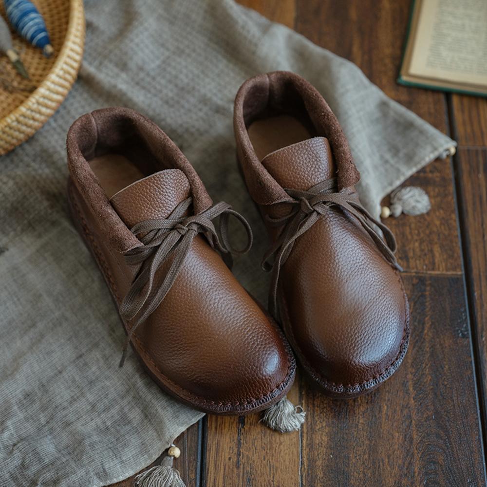 Ilana | Brown Lace-Up Leather Chelsea Boots