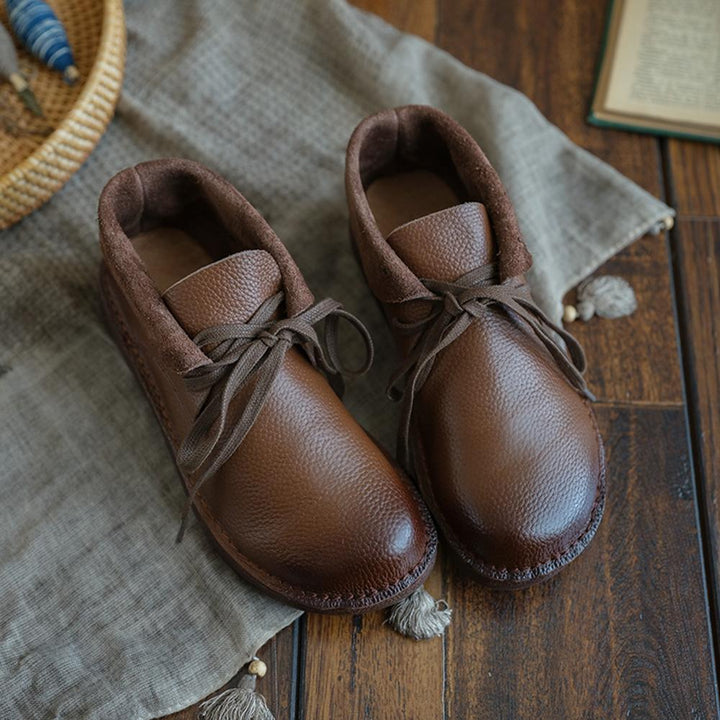 Ilana | Brown Lace-Up Leather Chelsea Boots