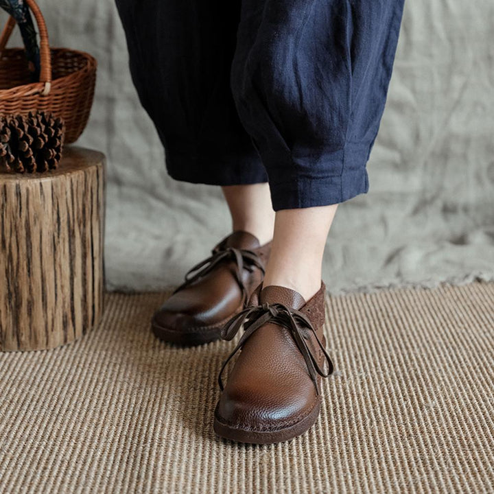 Ilana | Brown Lace-Up Leather Chelsea Boots