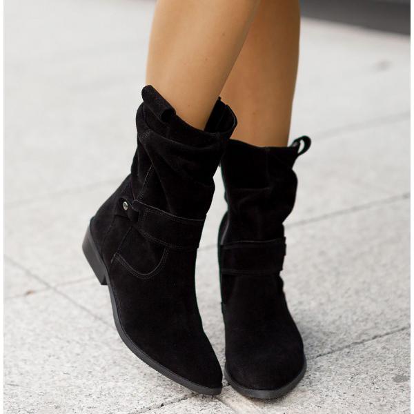 Annia | Slouch Mid Calf Side Boots
