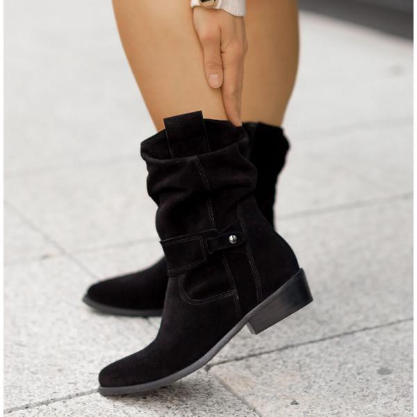 Annia | Slouch Mid Calf Side Boots