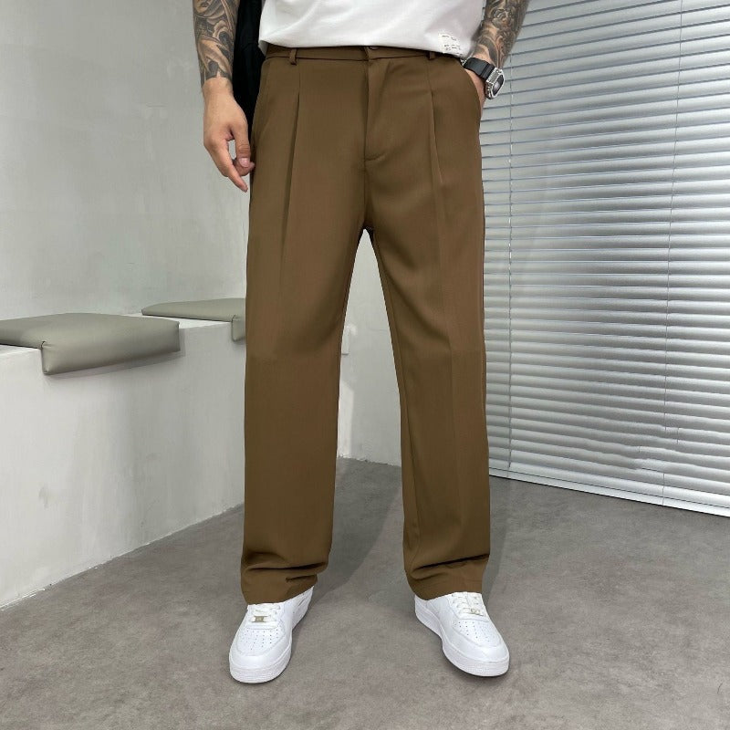 Armand | Pleated Front Straight Leg Trousers