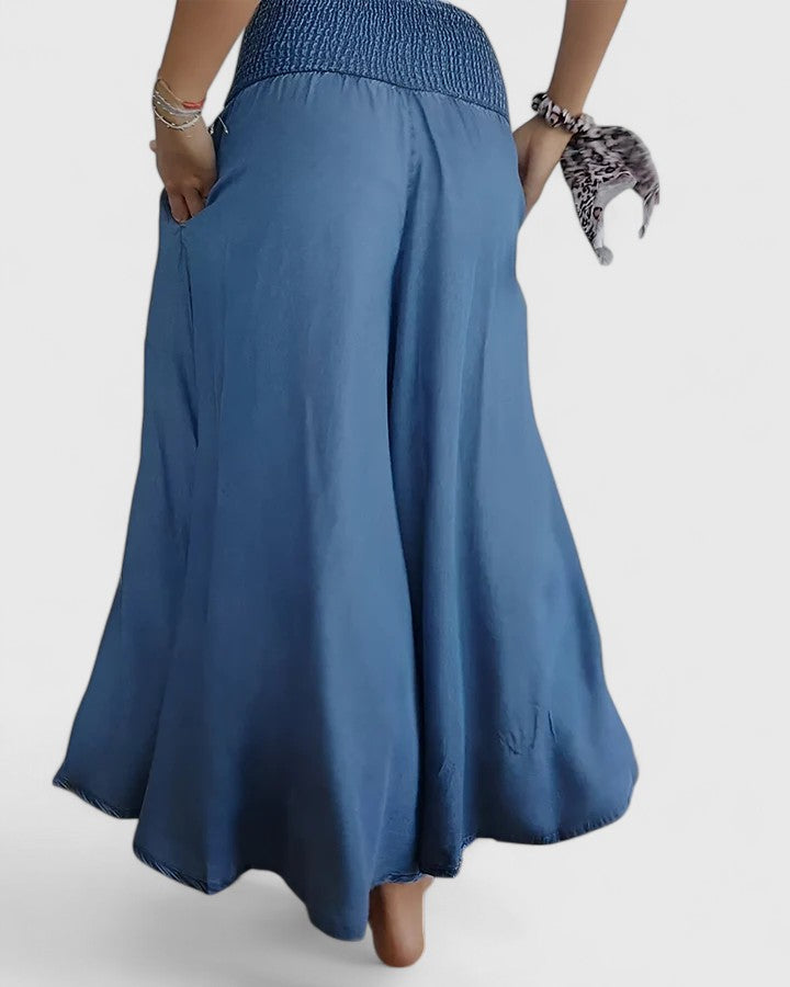Erin | Smocked Waist Wide Leg Palazzo Pants