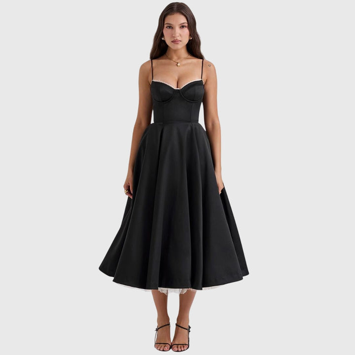 Cleopatraia | Sweetheart Neckline Empire Waist Midi Dress