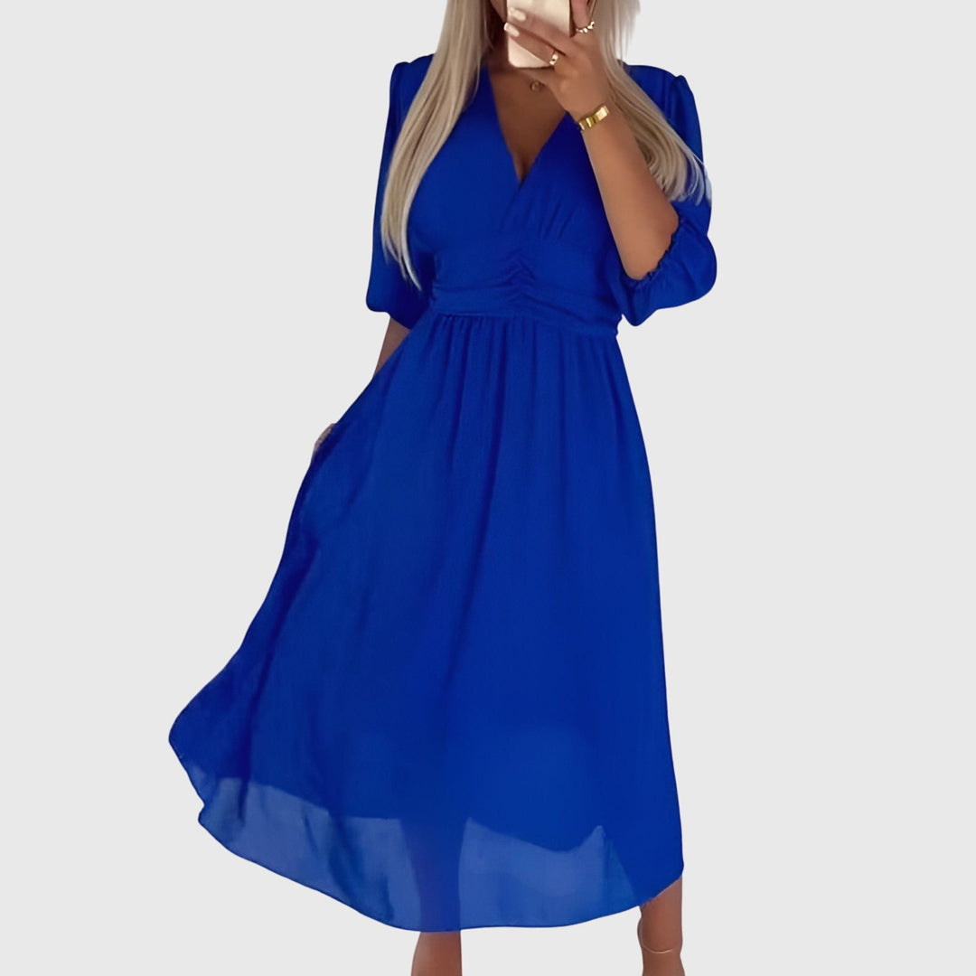 Elmira | Silky Chiffon Midi Dress