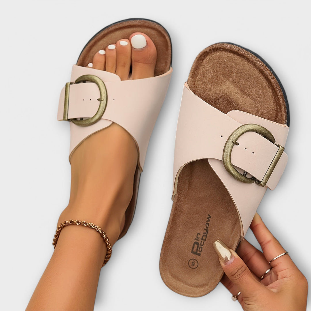 Juliet | Single Strap Buckle Slide Sandals