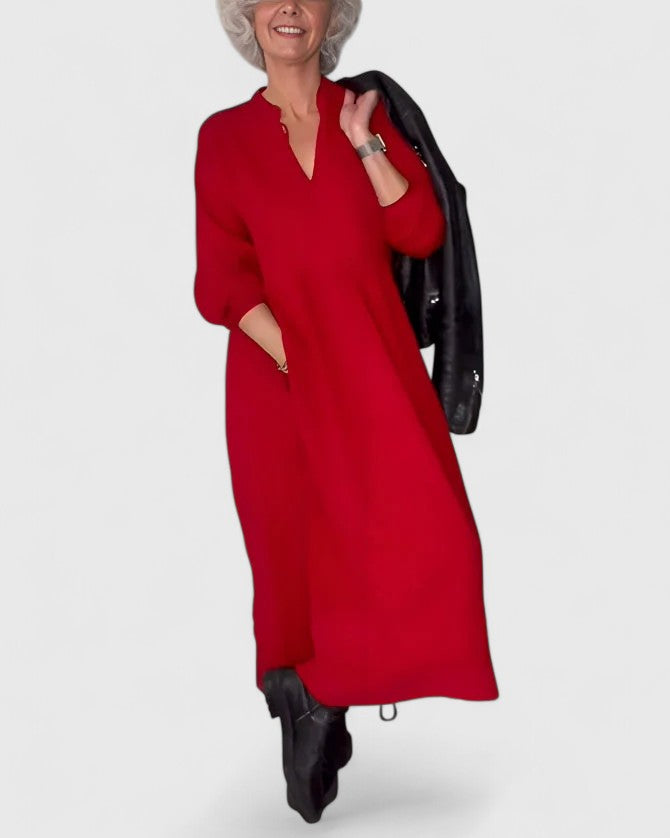 Esperance-Rose | Empire Waist Maxi Dress with Long Sleeves