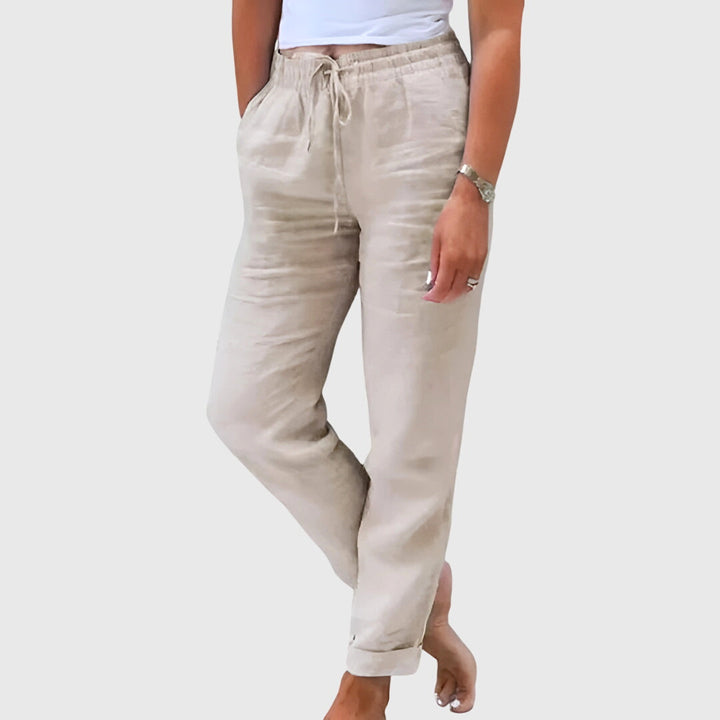 Cassia | Relaxed Drawstring Linen Pants with Pockets