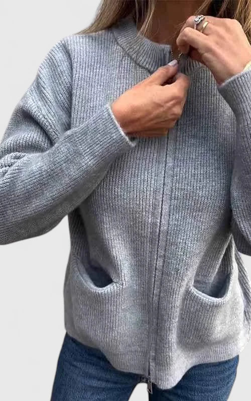 Jemima | Knit Bomber Jacket with Pockets