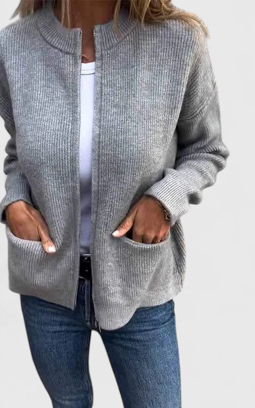 Jemima | Knit Bomber Jacket with Pockets
