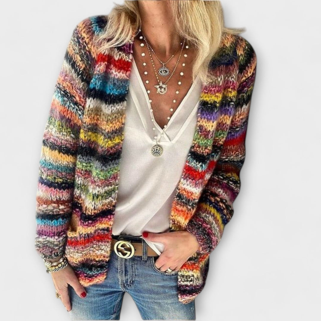 Tia | Casual Striped Knit Cardigan with Long Sleeves