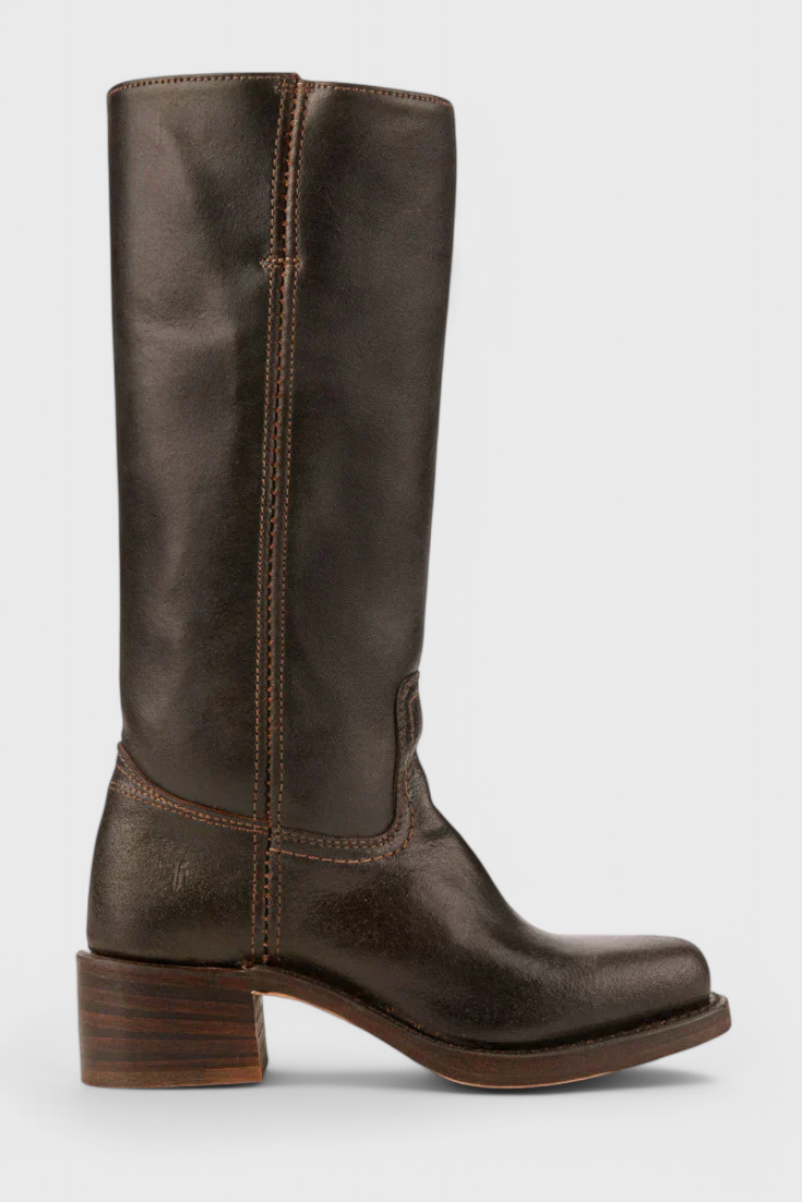Antonetta | Knee-High Leather Boots with Block Heel