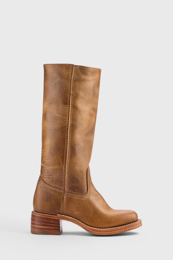 Antonetta | Knee-High Leather Boots with Block Heel
