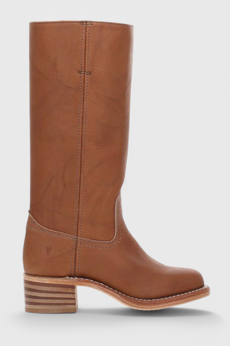 Antonetta | Knee-High Leather Boots with Block Heel