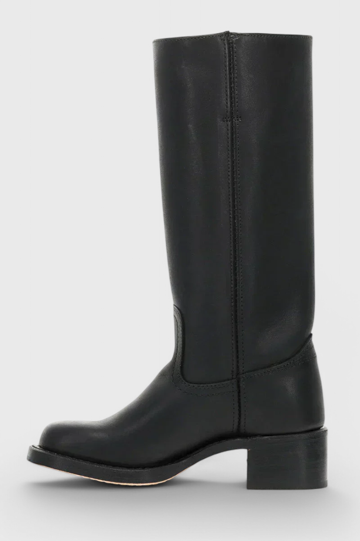 Antonetta | Knee-High Leather Boots with Block Heel