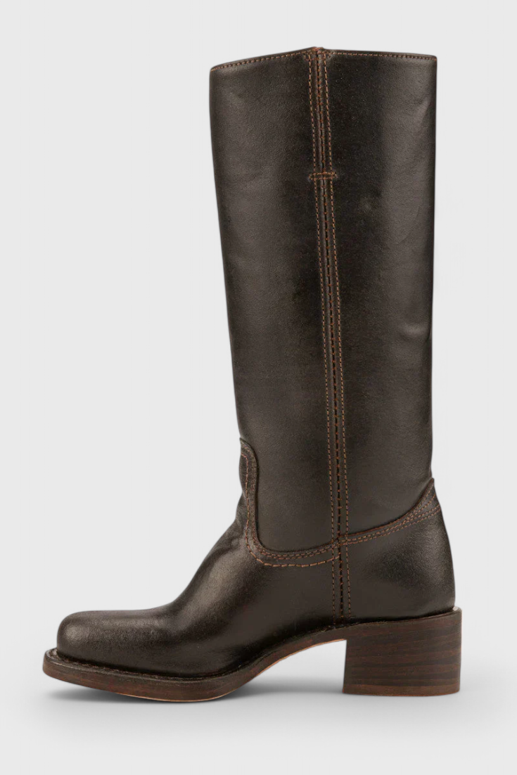 Antonetta | Knee-High Leather Boots with Block Heel
