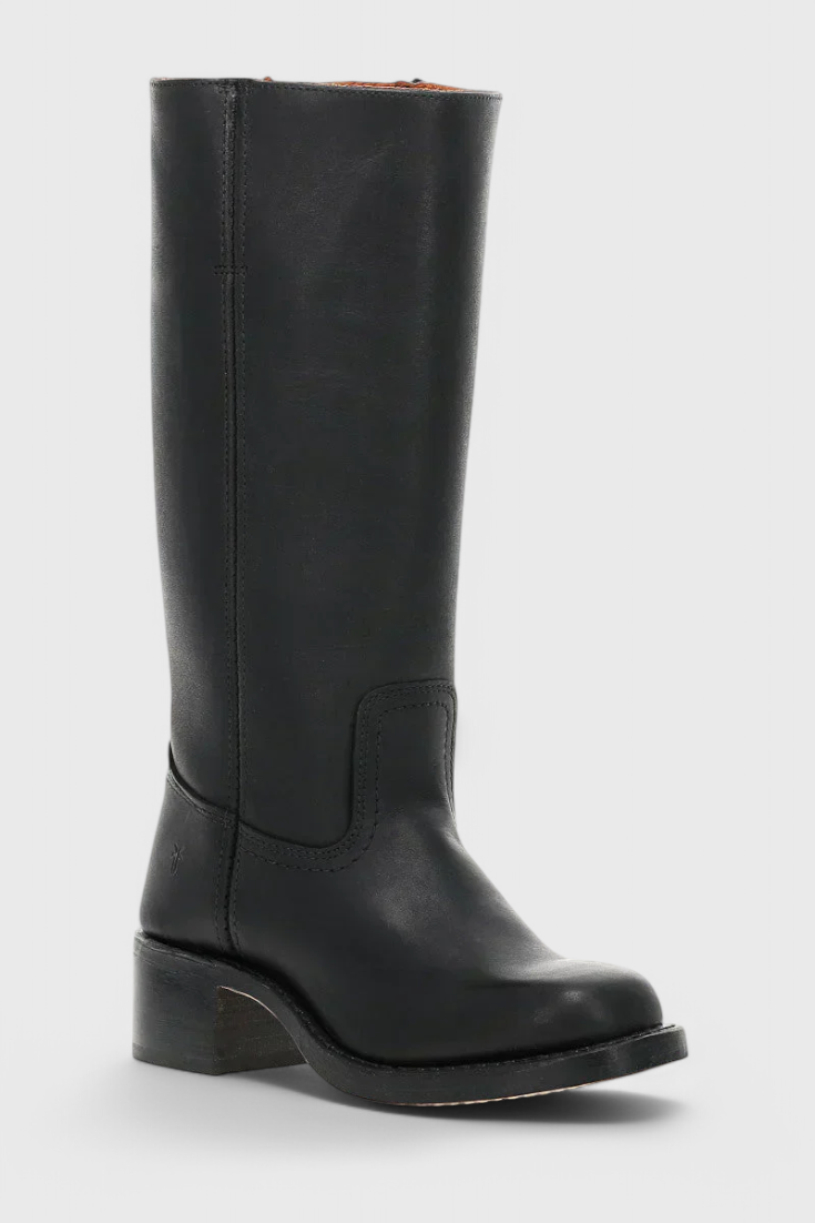 Antonetta | Knee-High Leather Boots with Block Heel