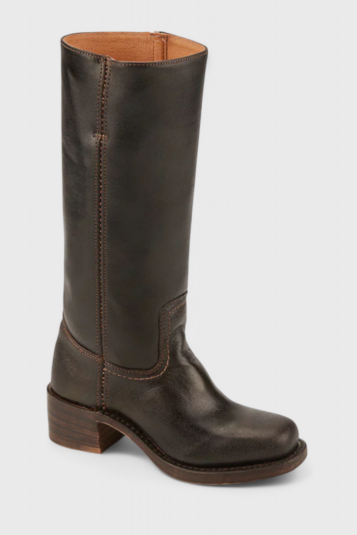 Antonetta | Knee-High Leather Boots with Block Heel