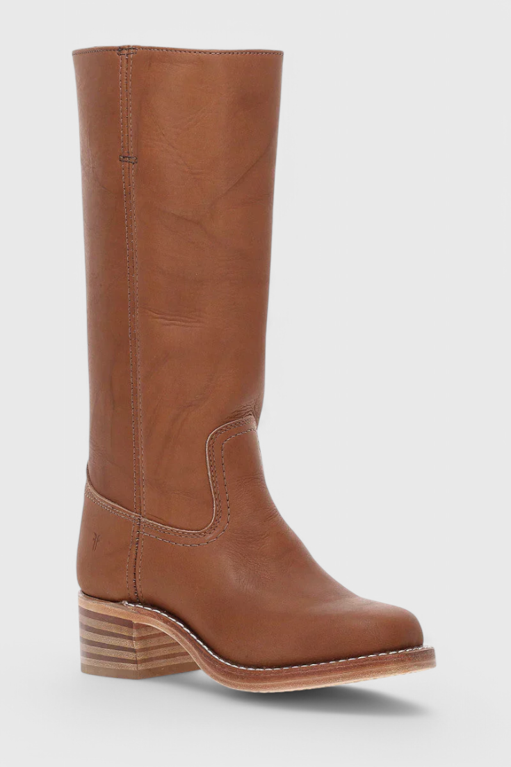 Antonetta | Knee-High Leather Boots with Block Heel