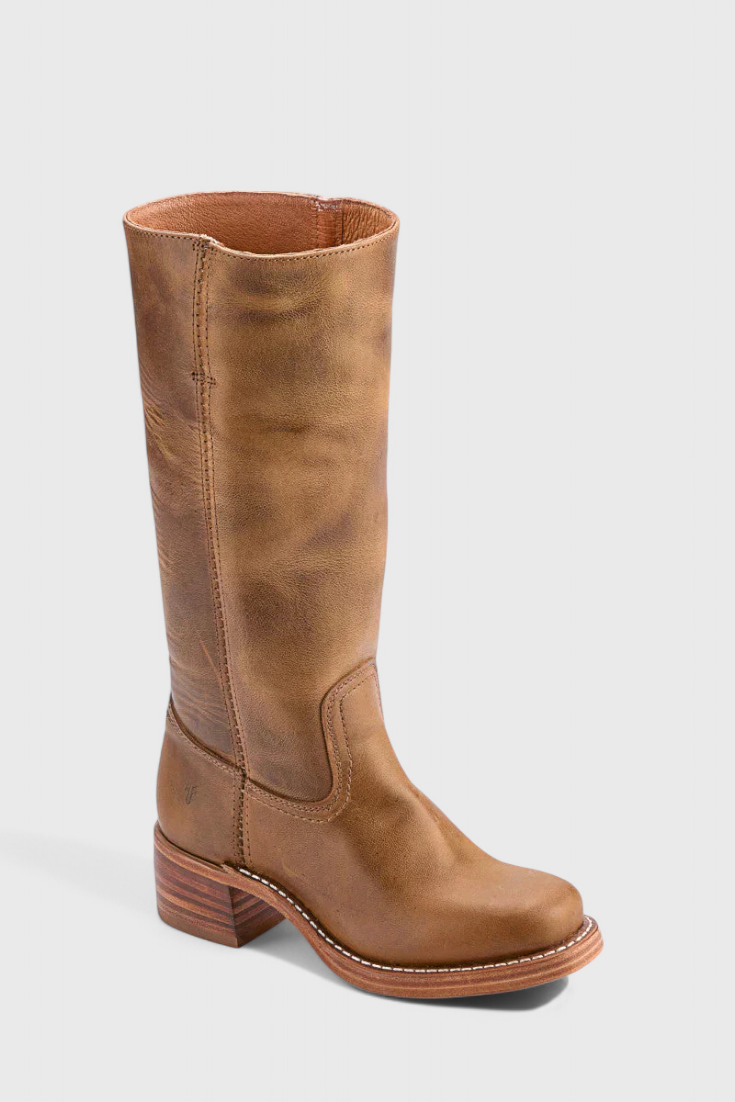 Antonetta | Knee-High Leather Boots with Block Heel