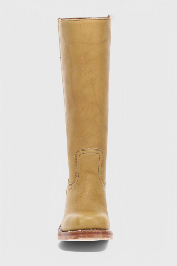 Antonetta | Knee-High Leather Boots with Block Heel