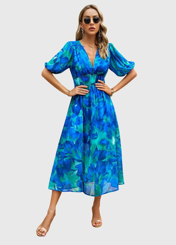 Bellina | Floral Empire Waist Midi Dress