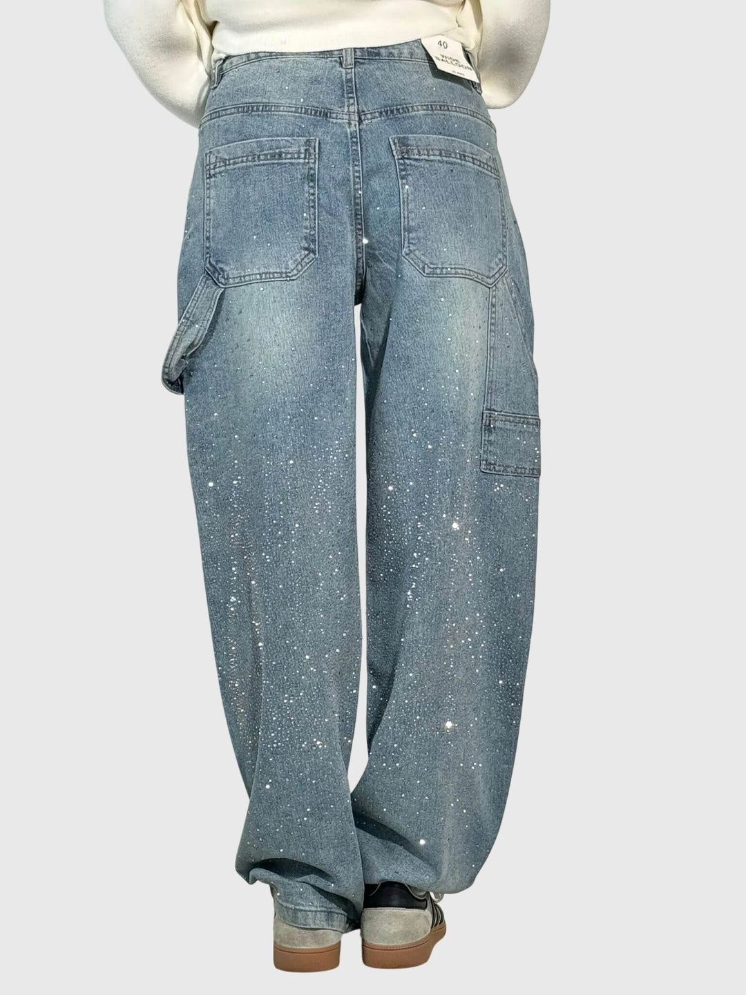 Vanda | Embellished Wide Leg Jeans with Sparkle