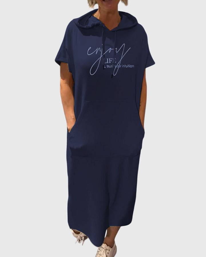 Audreen | Casual Hooded Midi Dress