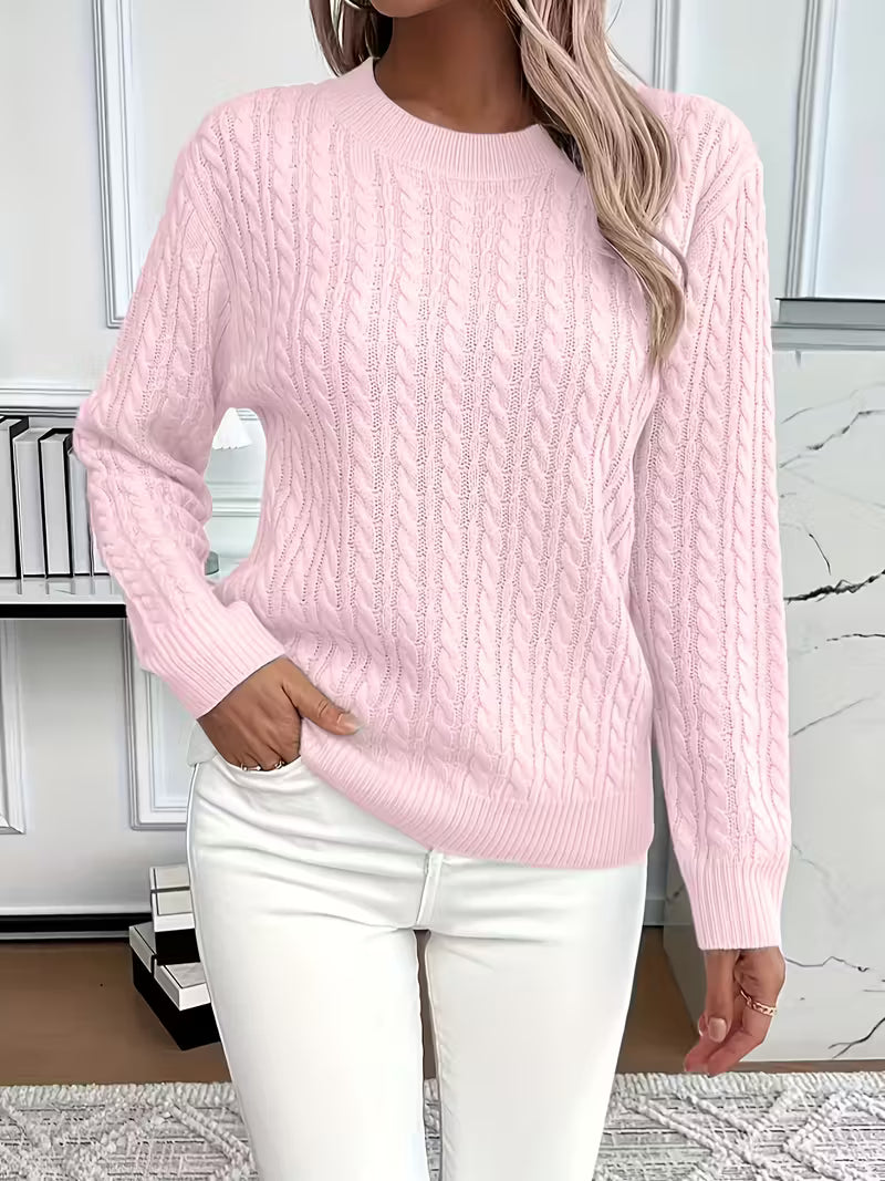 Eulalia | Cable Knit Sweater with Crew Neck