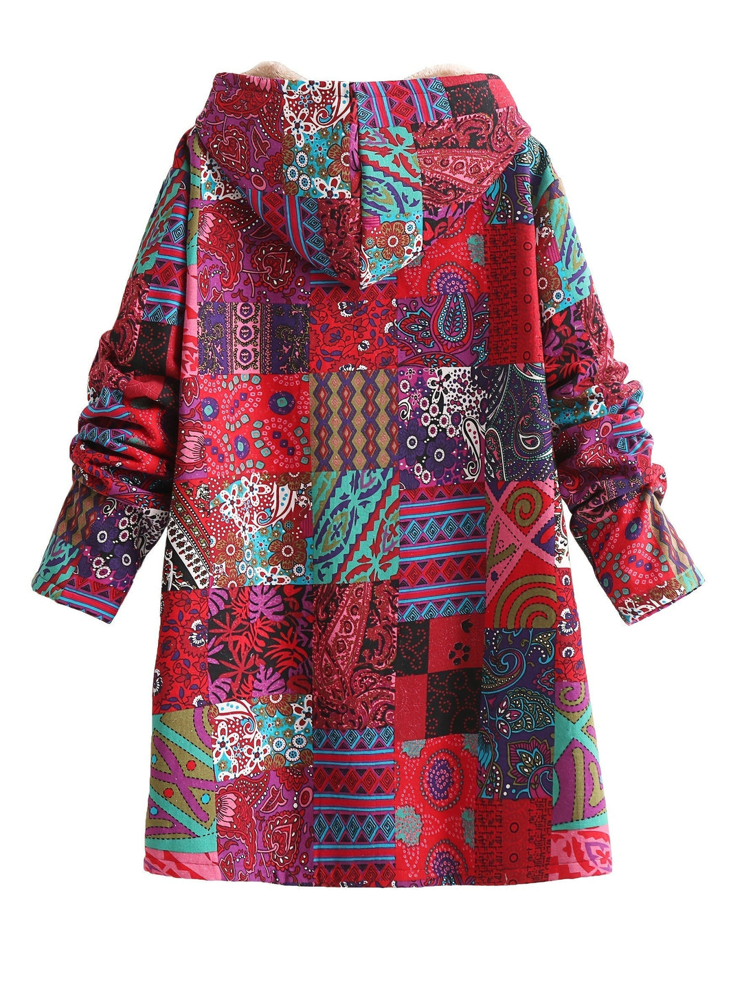 Estella | Patchwork Hooded Fleece Winter Coat