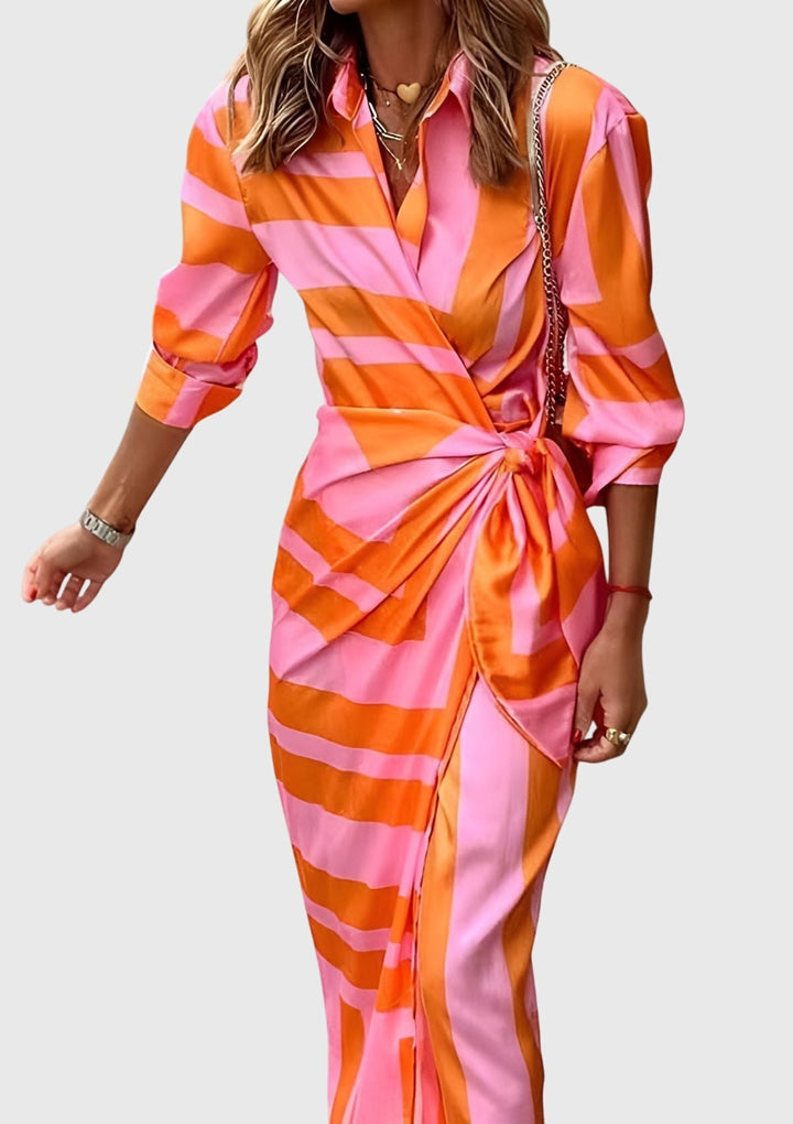 Mallory | Printed Wrap Midi Dress