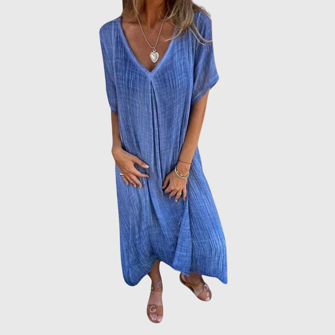 Fiona | Lightweight V-Neck Midi Dress