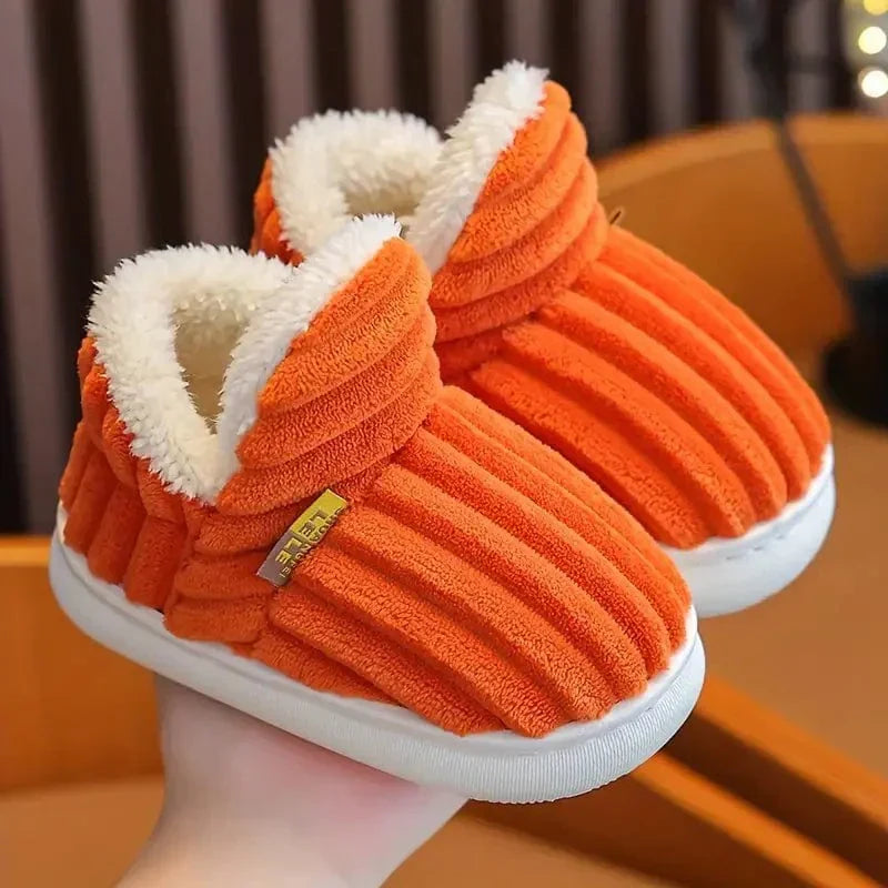 Amberly | Corduroy Faux Fur Slippers with Plush Lining