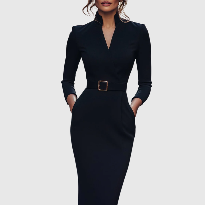 Deneen | Mock Wrap Midi Dress
