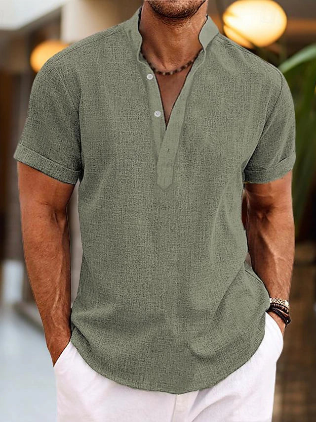 Colin | Short Sleeve Henley Shirt