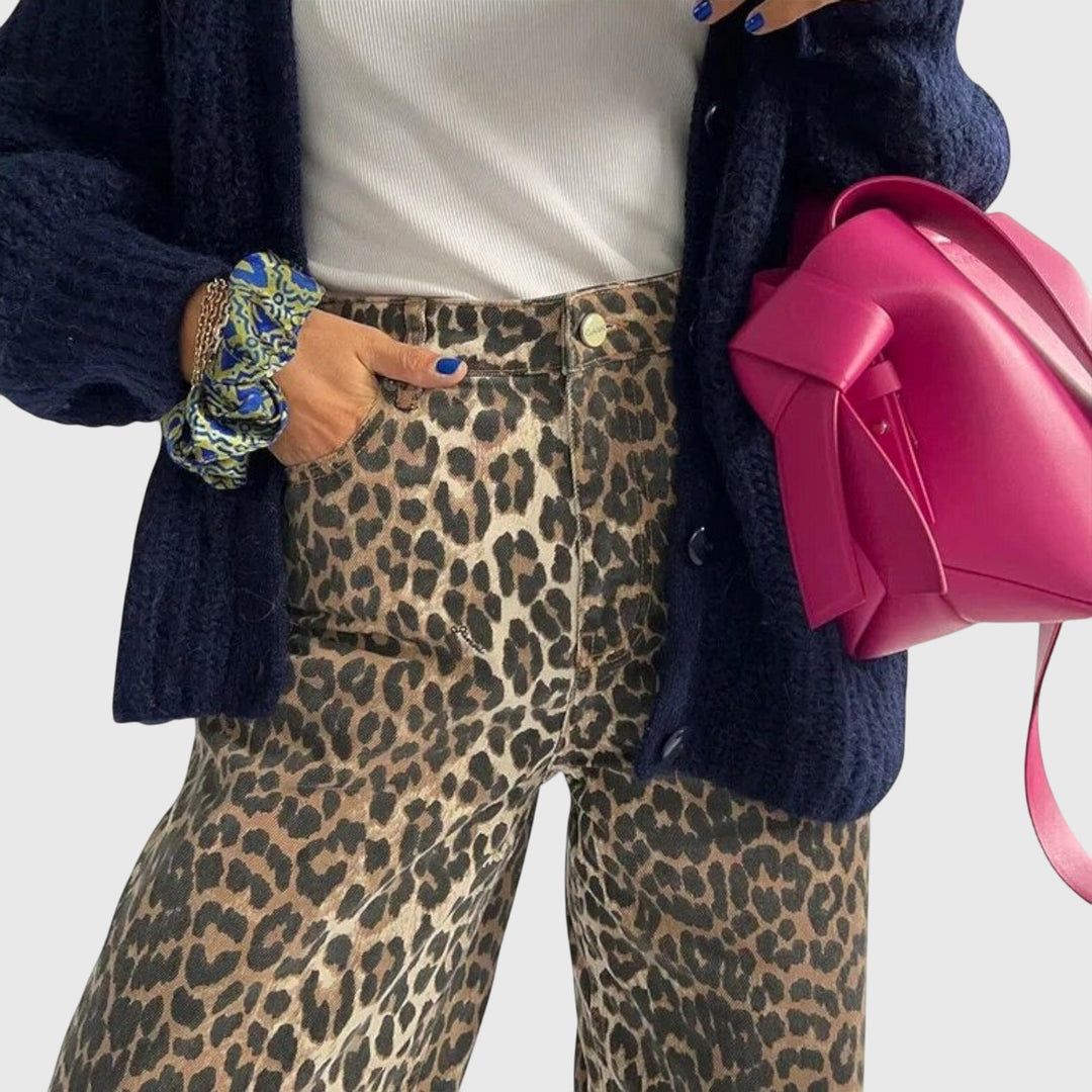 Ahna | Leopard Print Vintage Jeans