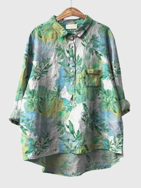 Winona | Floral Print Collared Button-Up Blouse