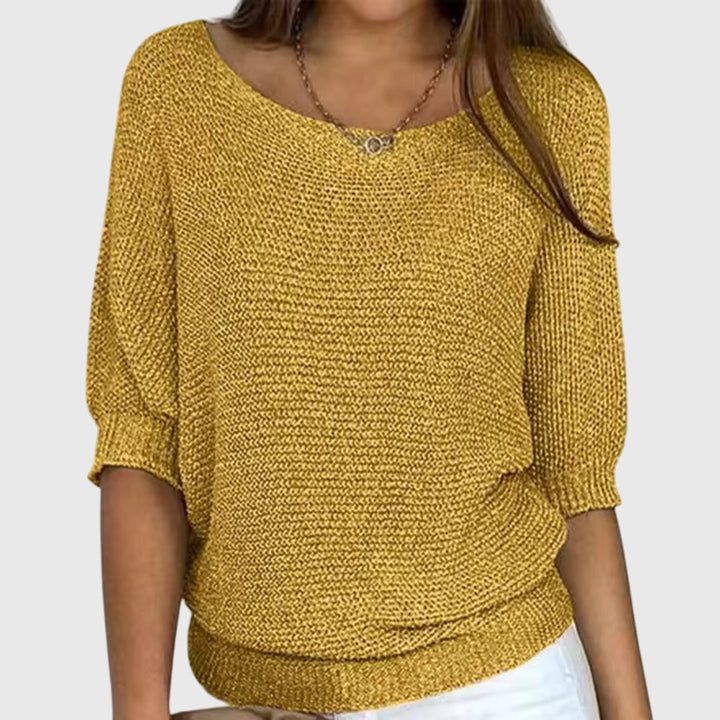 Julie | Lightweight Knit Sweater with Boat Neck