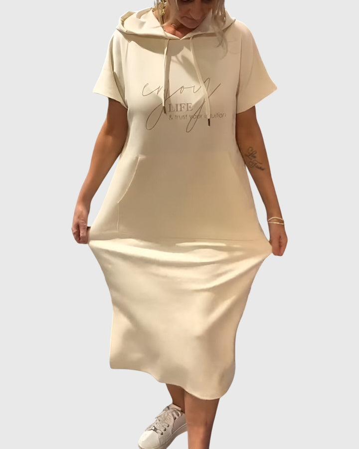 Audreen | Casual Hooded Midi Dress