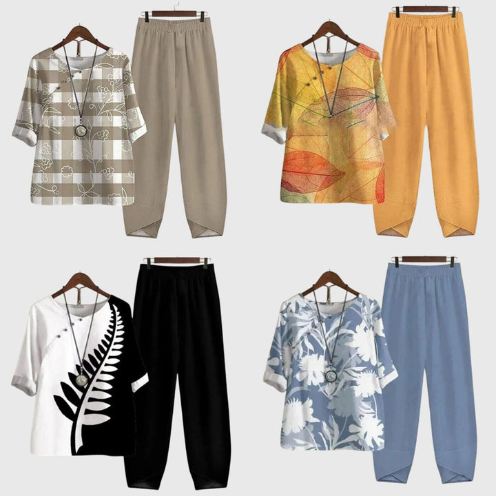 Macy | Butterfly Print Two Piece Set with Pants
