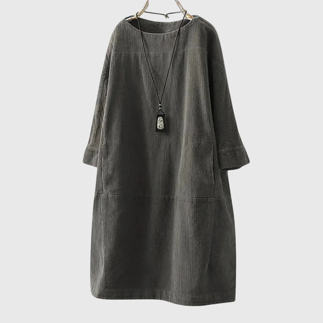 Talia | Corduroy Midi Dress with Pockets